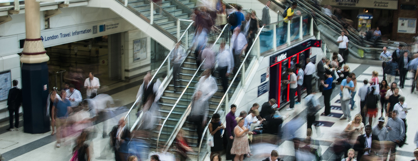 City People Walking Blur